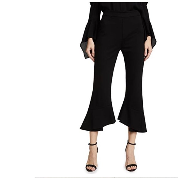Koby Halperin Alba Flare Cropped Black Pants - Picture 1 of 7